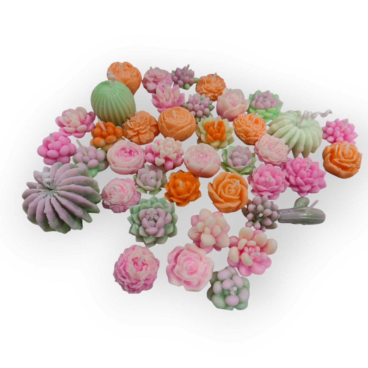 Assorted Small Flower & Succulent Candles - Handmade