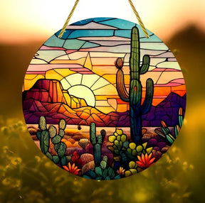 Sunset Cactus Suncatcher