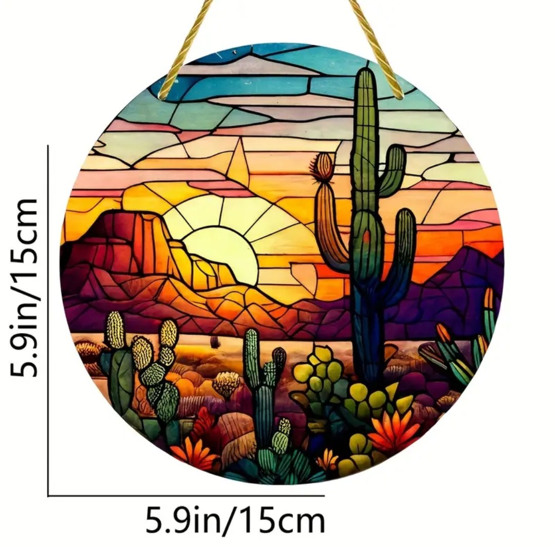 Sunset Cactus Suncatcher